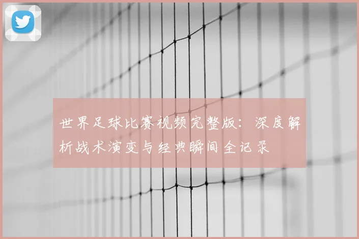世界足球比赛视频完整版:深度解析战术演变与经典瞬间全记录